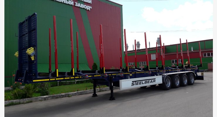 Полуприцеп-сортиментовоз STEELBEAR PF-41L — передняя часть и коники