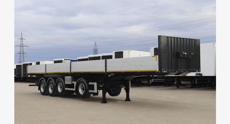 Полуприцеп бортовой Тонар B4-13V модель 97883 — передняя часть и опоры